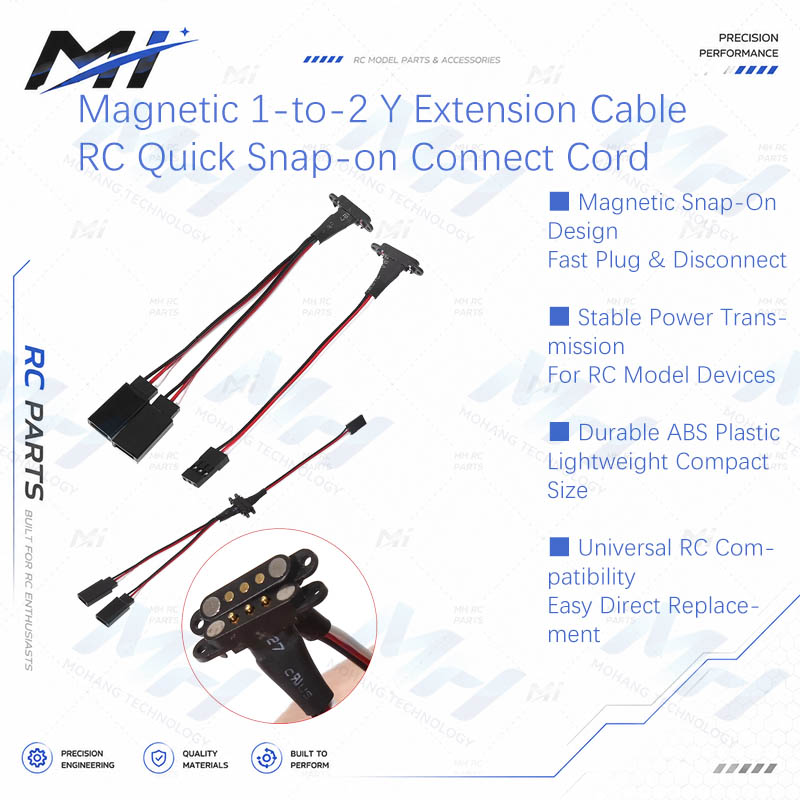 Drone Rc Toy - Câble d'extension magnétique 1-vers-2 avec connecteur