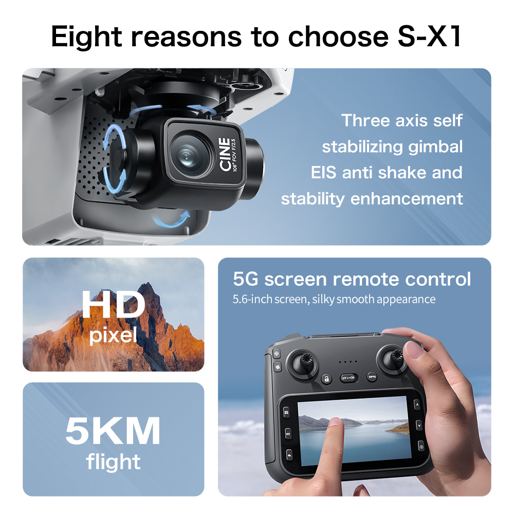 Drone Aérien Pliable S-X1 GPS  - Drone Ae Rc avis et prix